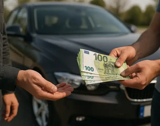 Barkauf eines Fahrzeugs beim Autoankauf in Ludwigsburg, um den Verkauf schnell und unkompliziert abzuwickeln.